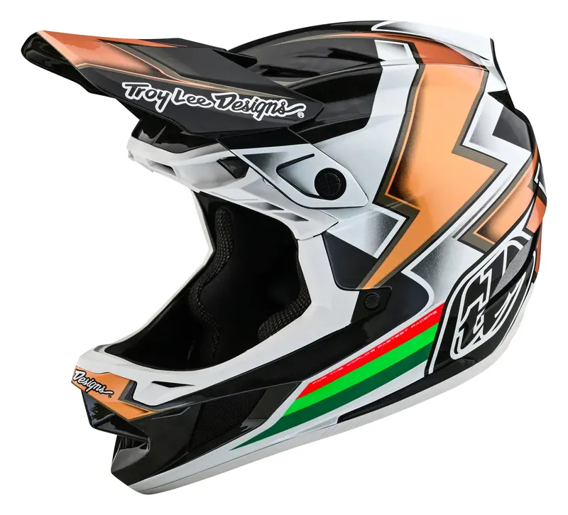Troy Lee Designs D4 Carbon Full Face Helmet With Mips - Ever - Black-Gold 1