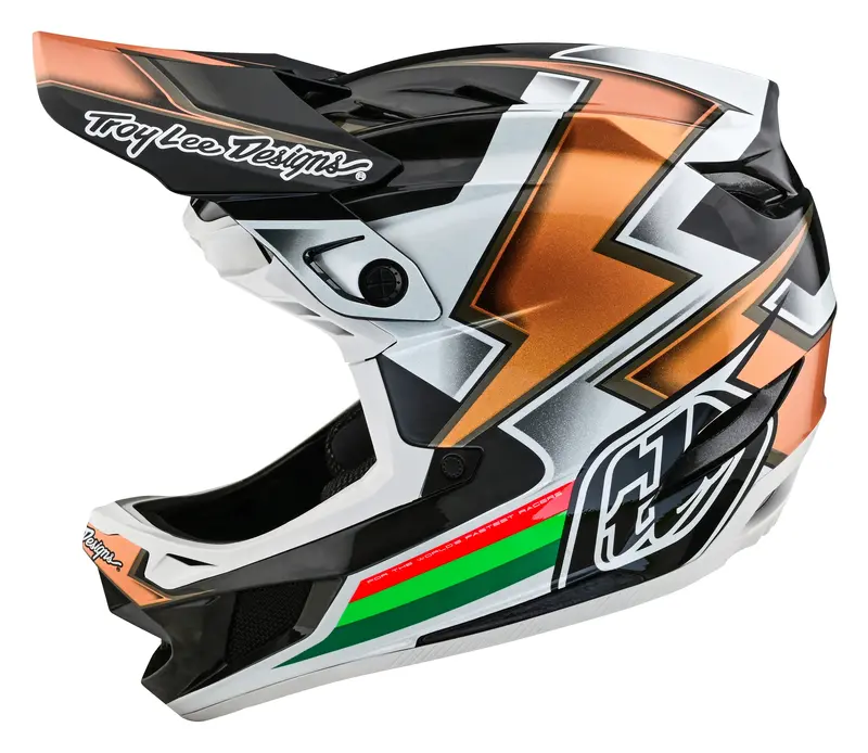 Troy Lee Designs D4 Carbon Full Face Helmet With Mips - Ever - Black-Gold 2