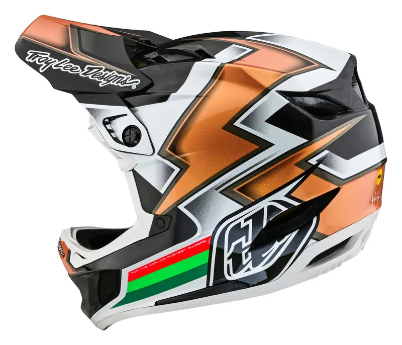 Troy Lee Designs D4 Carbon Full Face Helmet With Mips - Ever - Black-Gold 3