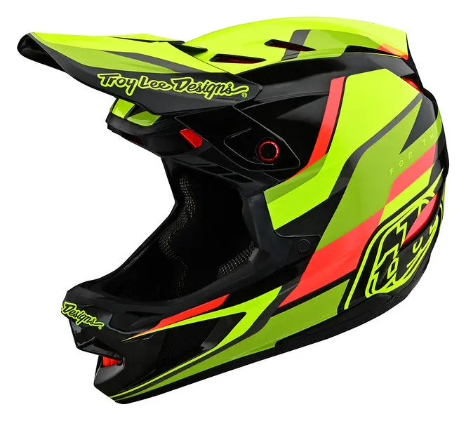 Troy Lee Designs D4 Carbon Full Face Helmet With Mips - Omega - Black-Yellow 2