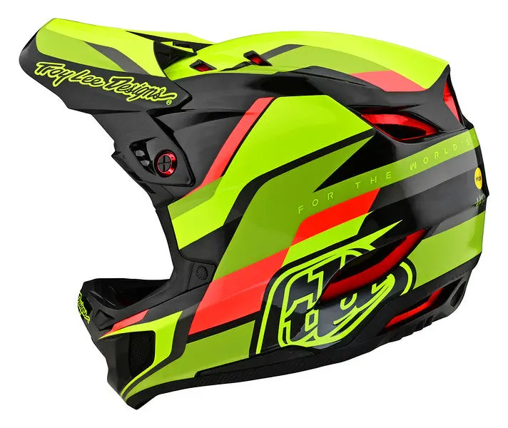 Troy Lee Designs D4 Carbon Full Face Helmet With Mips - Omega - Black-Yellow 3