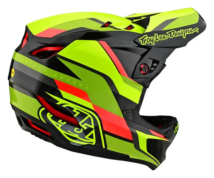 Troy Lee Designs D4 Carbon Full Face Helmet With Mips - Omega - Black-Yellow 4
