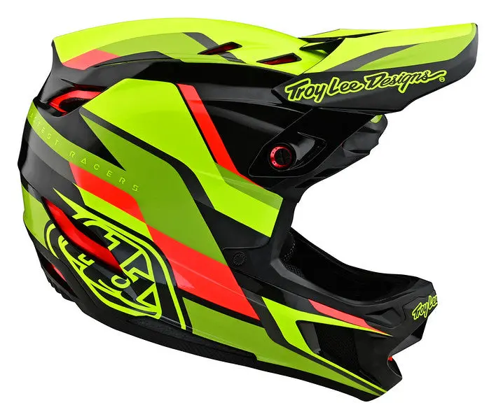 Troy Lee Designs D4 Carbon Full Face Helmet With Mips - Omega - Black-Yellow 6