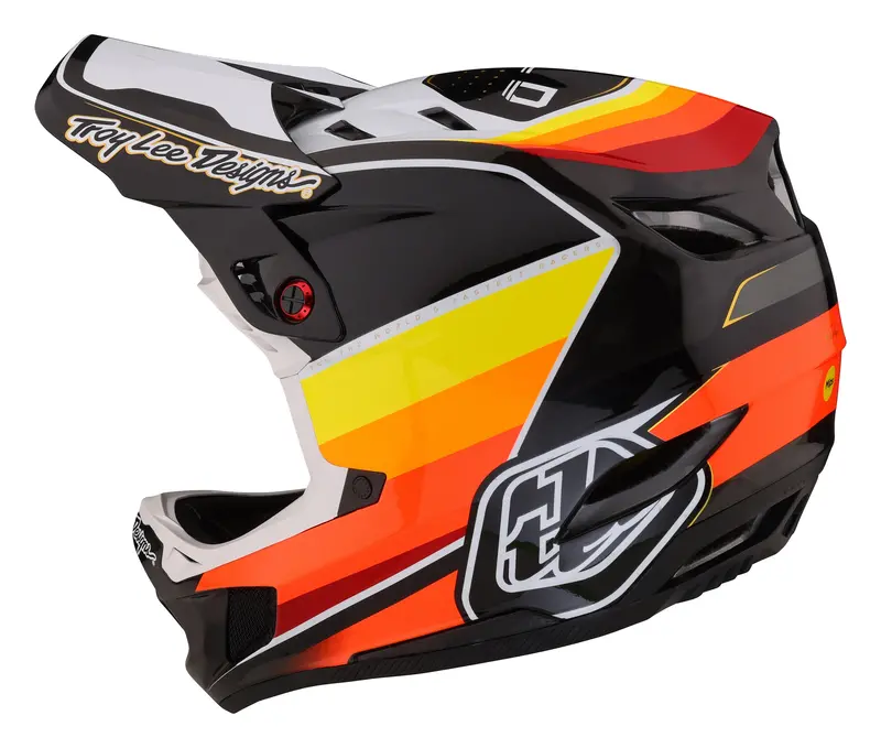 Troy Lee Designs D4 Carbon Full Face Helmet With Mips - Reverb - Black-White - 2023 2