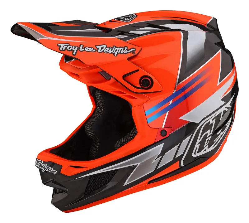 Troy Lee Designs D4 Carbon Full Face Helmet With Mips - Saber - Red 1