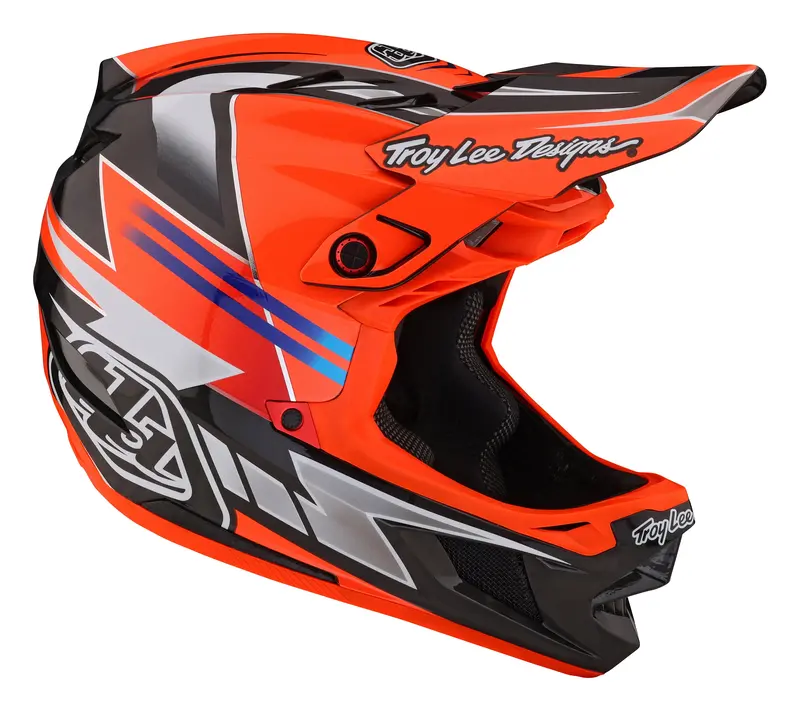 Troy Lee Designs D4 Carbon Full Face Helmet With Mips - Saber - Red 2