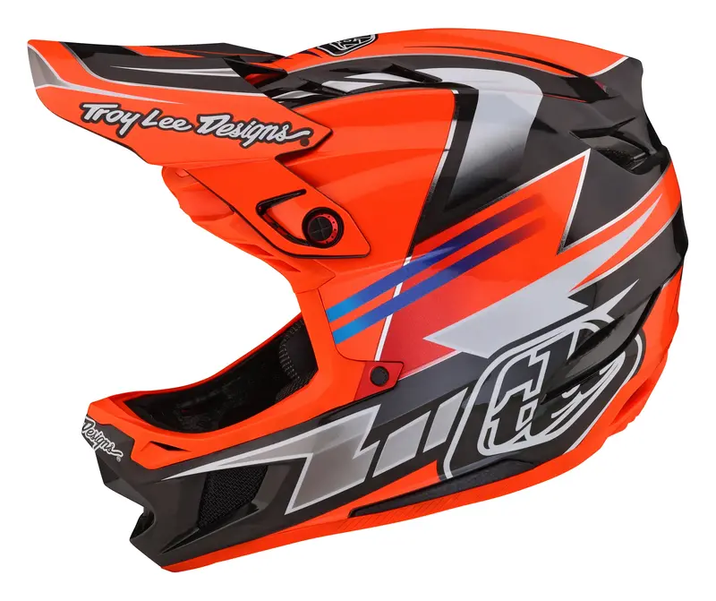 Troy Lee Designs D4 Carbon Full Face Helmet With Mips - Saber - Red 3