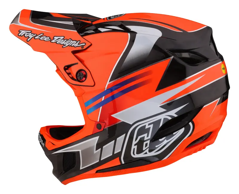 Troy Lee Designs D4 Carbon Full Face Helmet With Mips - Saber - Red 4