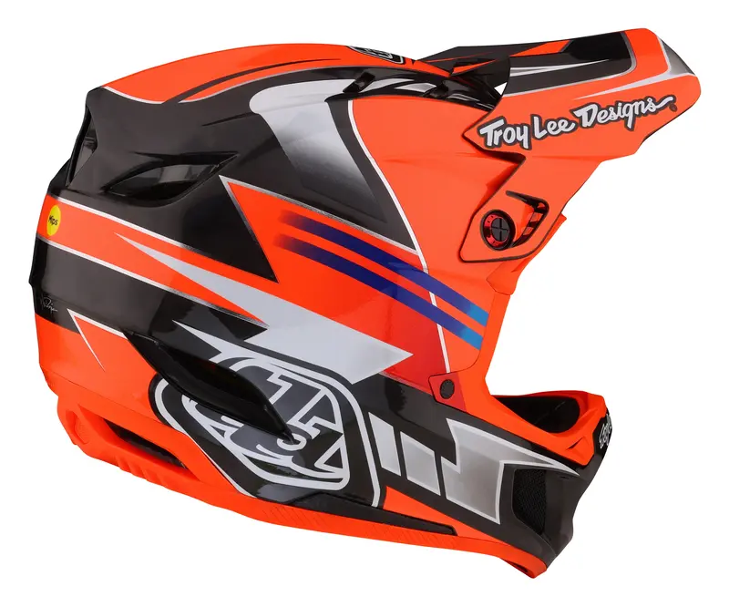 Troy Lee Designs D4 Carbon Full Face Helmet With Mips - Saber - Red 5