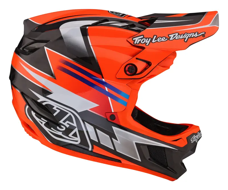 Troy Lee Designs D4 Carbon Full Face Helmet With Mips - Saber - Red 6