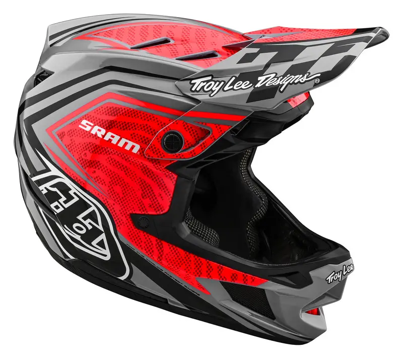 Troy Lee Designs D4 Carbon Full Face Helmet With Mips - Sram - Red-Black 1