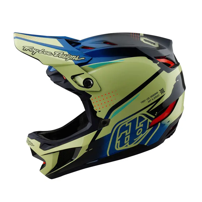 Troy Lee Designs D4 Composite Full Face Helmet - Drip - Glo Yellow 1