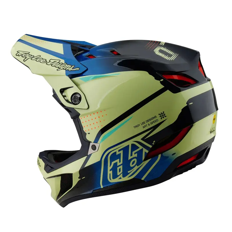 Troy Lee Designs D4 Composite Full Face Helmet - Drip - Glo Yellow 2