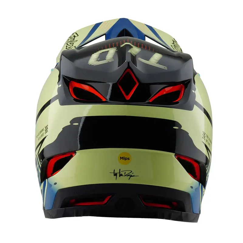 Troy Lee Designs D4 Composite Full Face Helmet - Drip - Glo Yellow 3
