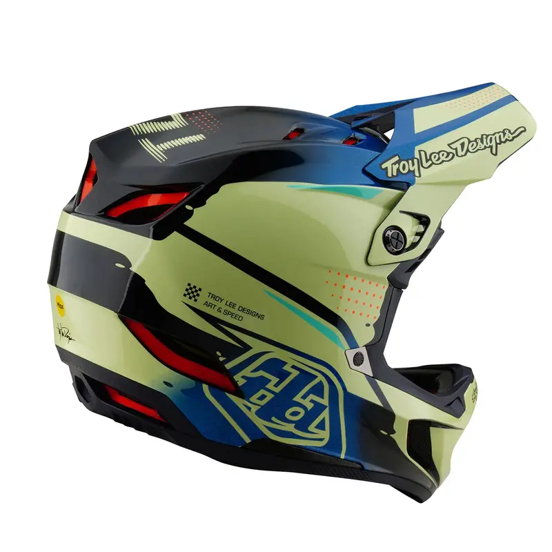 Troy Lee Designs D4 Composite Full Face Helmet - Drip - Glo Yellow 4
