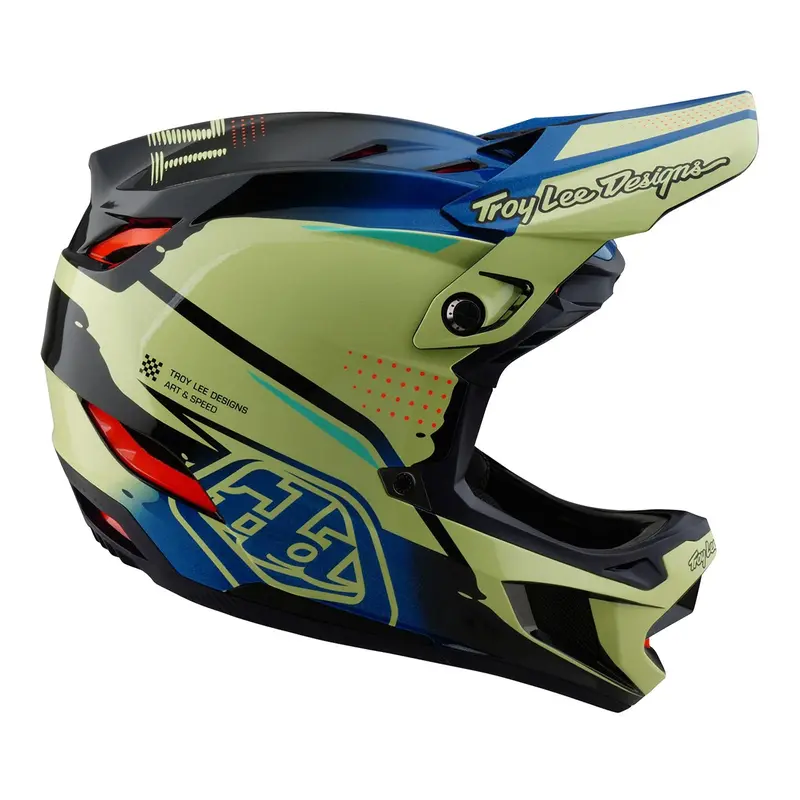 Troy Lee Designs D4 Composite Full Face Helmet - Drip - Glo Yellow 5