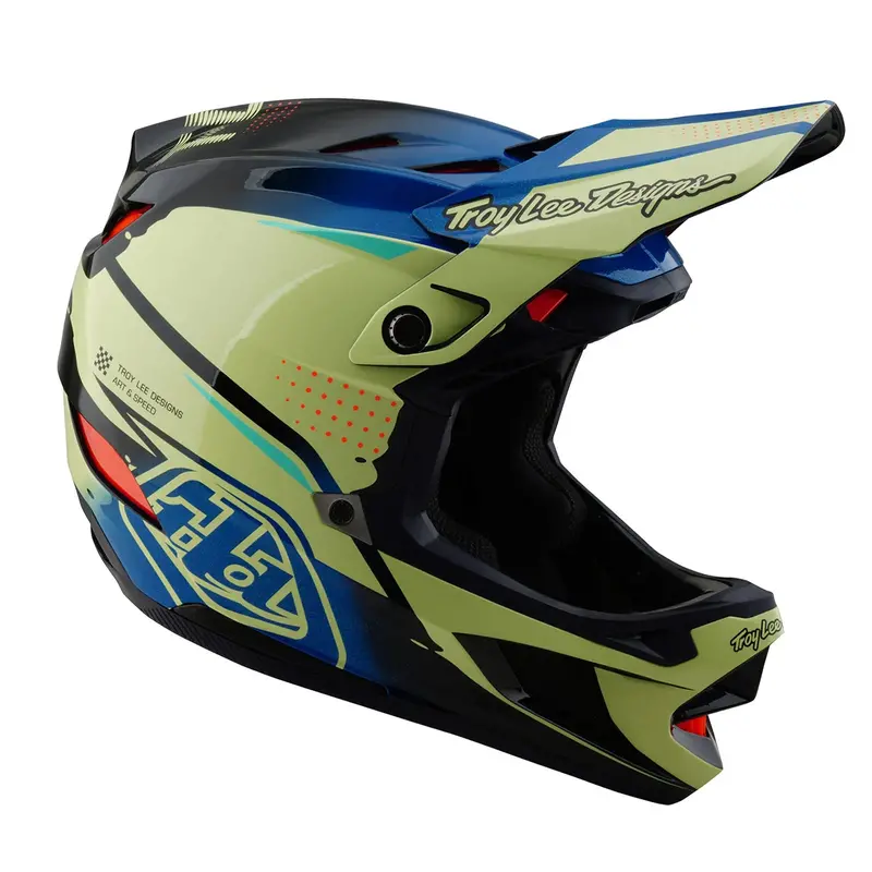 Troy Lee Designs D4 Composite Full Face Helmet - Drip - Glo Yellow 6