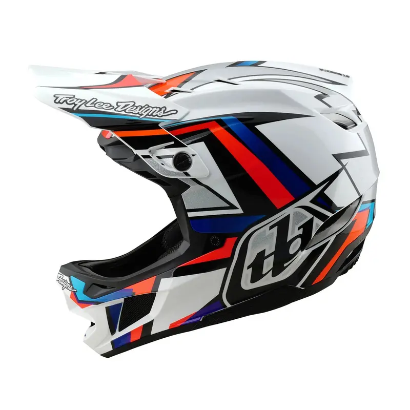 Troy Lee Designs D4 Composite Full Face Helmet - Frames - White-Silver 1