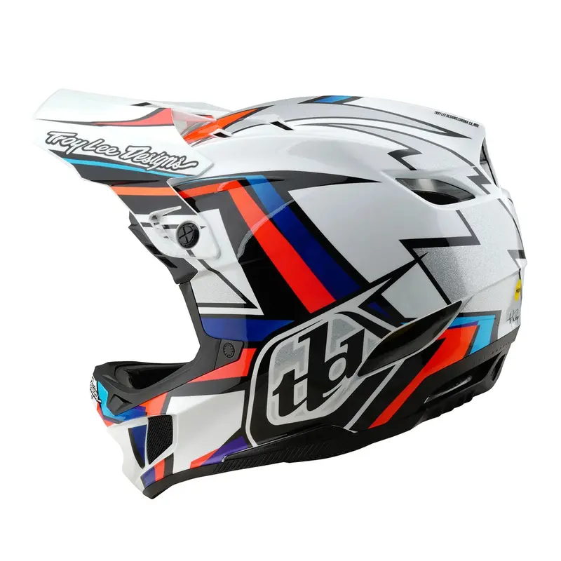 Troy Lee Designs D4 Composite Full Face Helmet - Frames - White-Silver 2