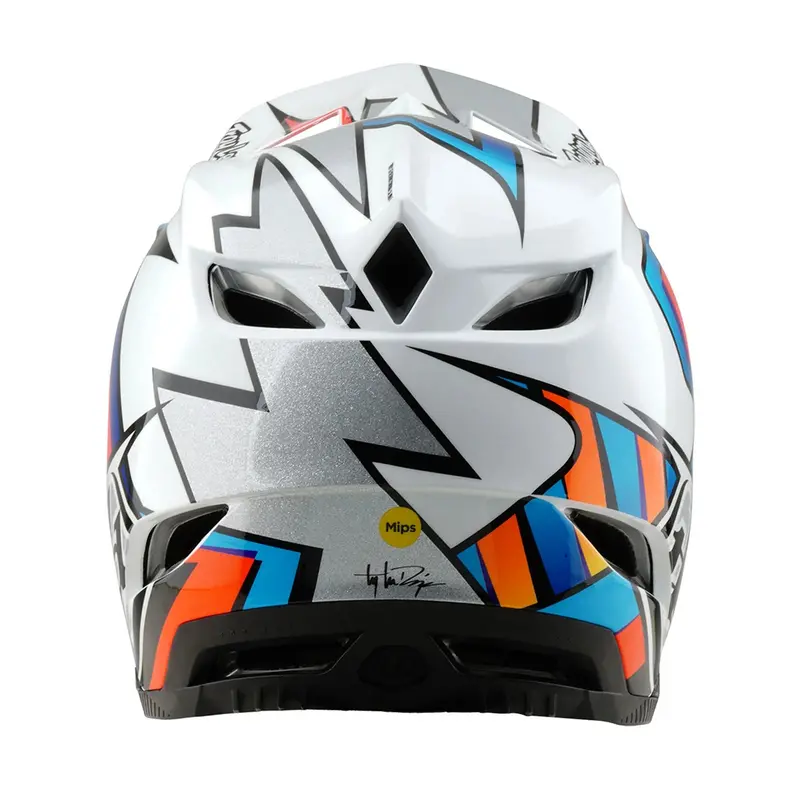 Troy Lee Designs D4 Composite Full Face Helmet - Frames - White-Silver 3