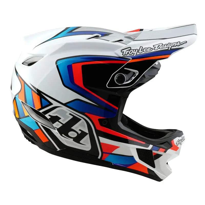 Troy Lee Designs D4 Composite Full Face Helmet - Frames - White-Silver 5