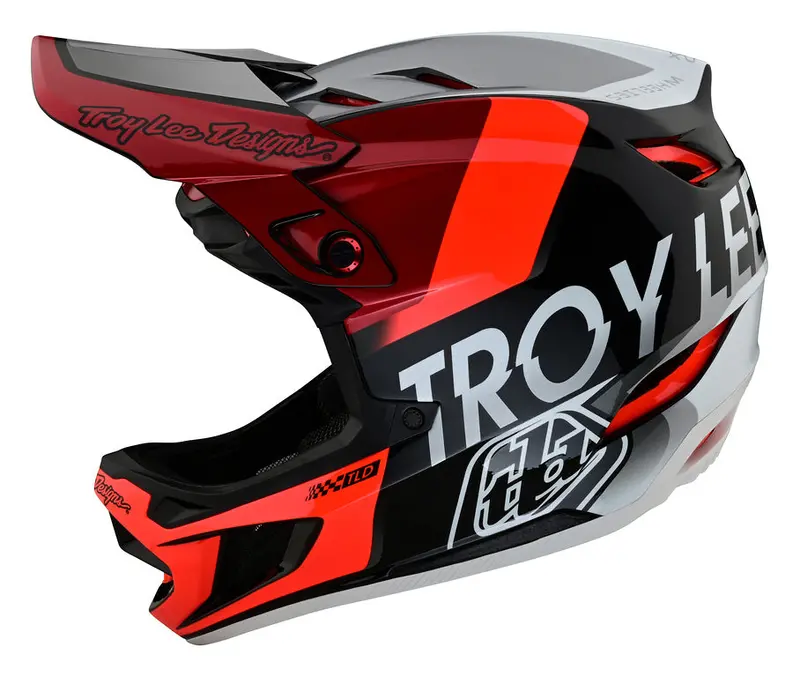 Troy Lee Designs D4 Composite Full Face Helmet - Mips - Qualifier - Silver-Red - 2023 4