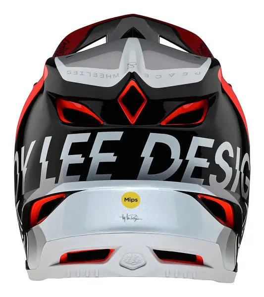 Troy Lee Designs D4 Composite Full Face Helmet - Mips - Qualifier - Silver-Red - 2023 5