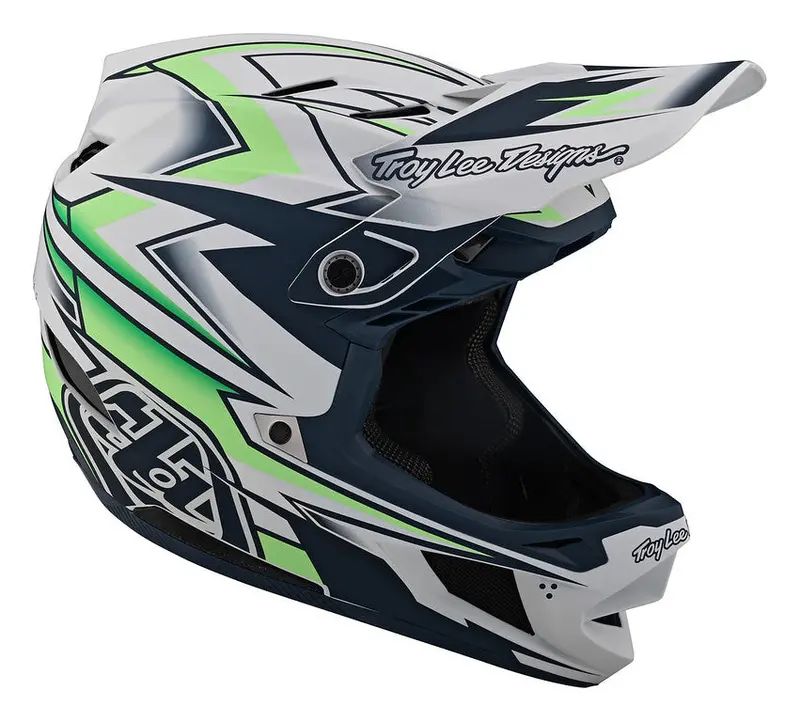 Troy Lee Designs D4 Composite Full Face Helmet - Mips - Volt - White - 2023 2
