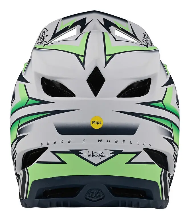 Troy Lee Designs D4 Composite Full Face Helmet - Mips - Volt - White - 2023 3