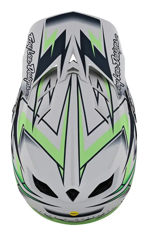 Troy Lee Designs D4 Composite Full Face Helmet - Mips - Volt - White - 2023 4