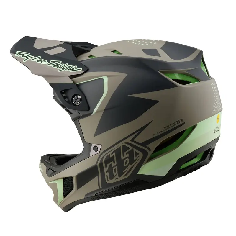 Troy Lee Designs D4 Composite Full Face Helmet - Optic - Timber 2