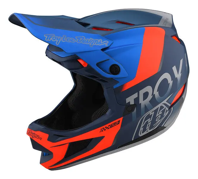 Troy Lee Designs D4 Composite Full Face Helmet - Qualifier - Slate-Red - 2022 1