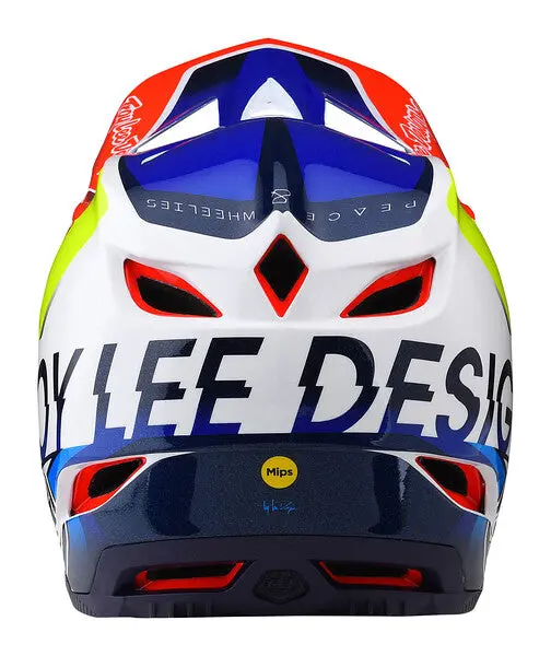 Troy Lee Designs D4 Composite Full Face Helmet - Qualifier - White-Blue - 2022 3