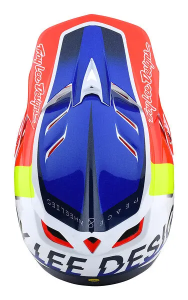 Troy Lee Designs D4 Composite Full Face Helmet - Qualifier - White-Blue - 2022 4