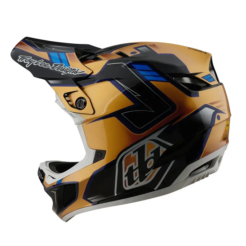 Troy Lee Designs D4 Composite Full Face Helmet - Royalty - Black-Gold 2