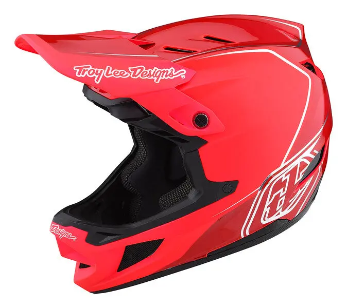 Troy Lee Designs D4 Composite Full Face Helmet - Shadow - Glo Red - 2022 1