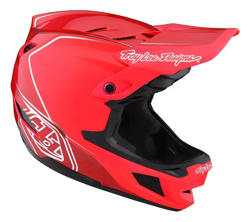Troy Lee Designs D4 Composite Full Face Helmet - Shadow - Glo Red - 2022 2