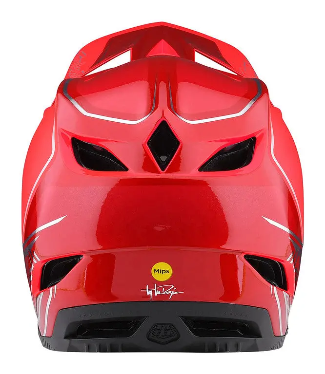 Troy Lee Designs D4 Composite Full Face Helmet - Shadow - Glo Red - 2022 3