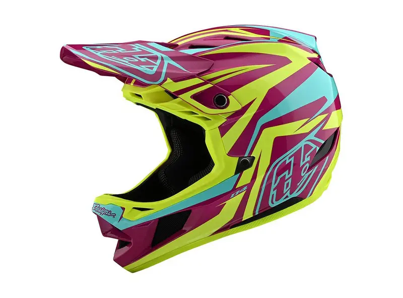 Troy Lee Designs D4 Composite Full Face Helmet - Slash - Purple-Yellow - 2020 1