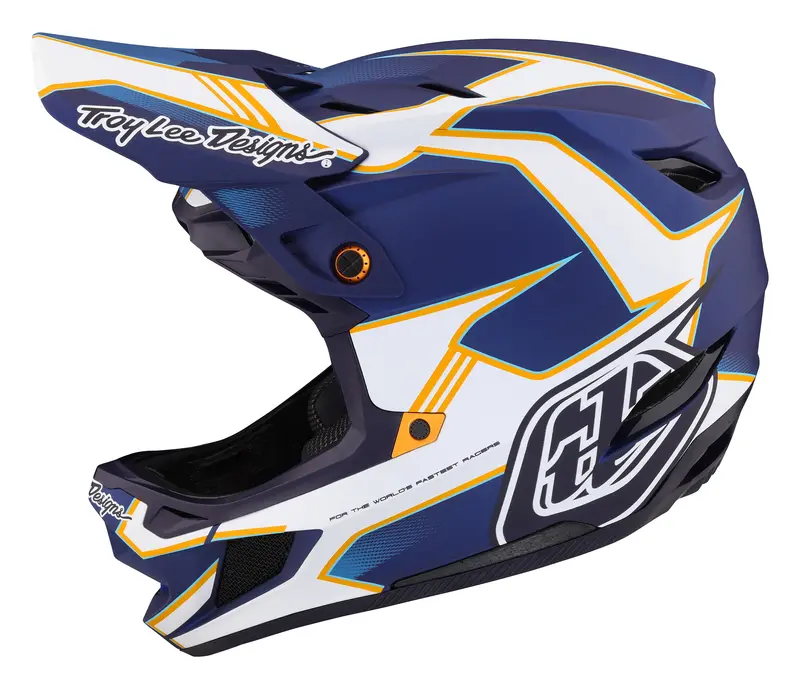Troy Lee Designs D4 Composite Full Face Helmet With Mips - Matrix - Blue - 2023 2
