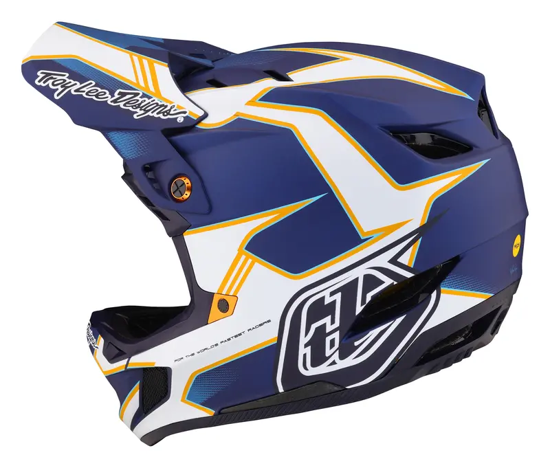 Troy Lee Designs D4 Composite Full Face Helmet With Mips - Matrix - Blue - 2023 3