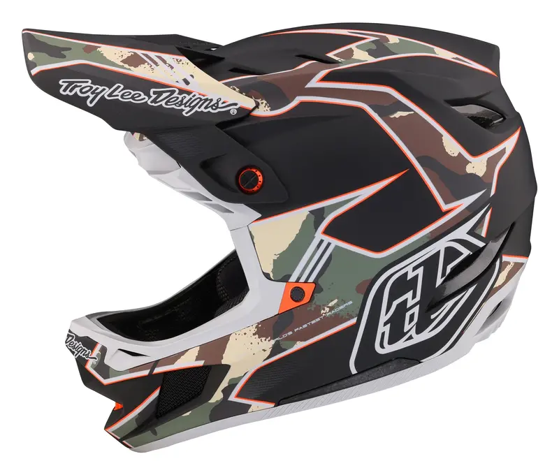 Troy Lee Designs D4 Composite Full Face Helmet With Mips - Matrix Camo - Army Green - 2023 2