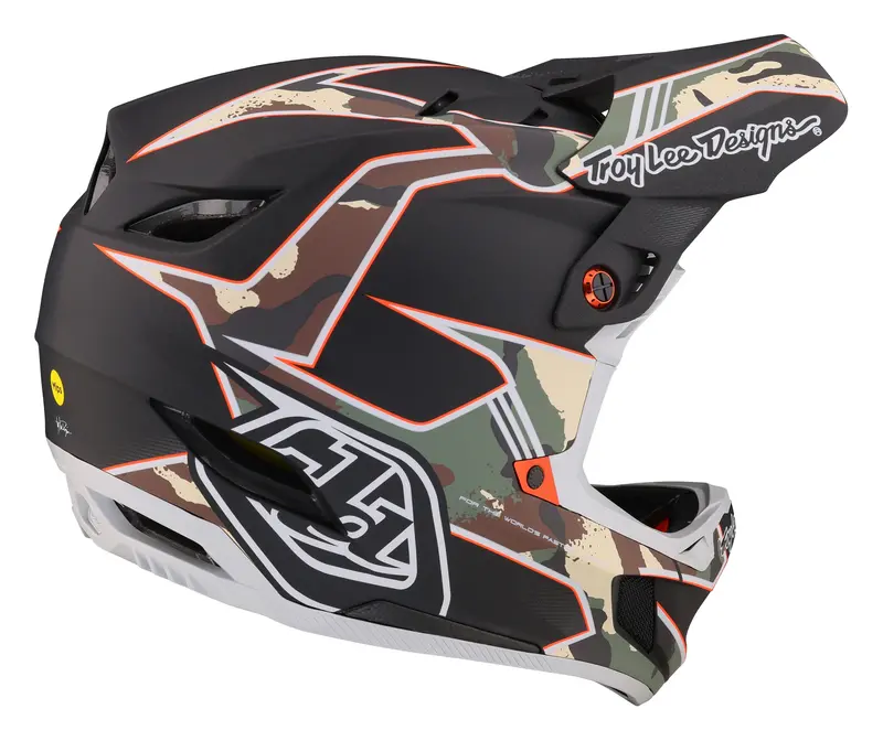 Troy Lee Designs D4 Composite Full Face Helmet With Mips - Matrix Camo - Army Green - 2023 4