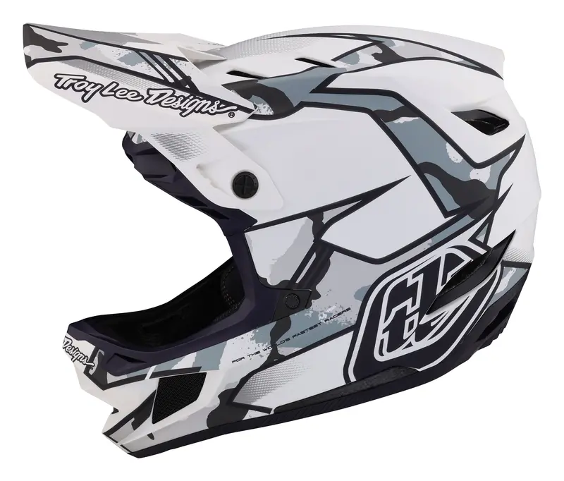 Troy Lee Designs D4 Composite Full Face Helmet With Mips - Matrix Camo - White - 2023 2