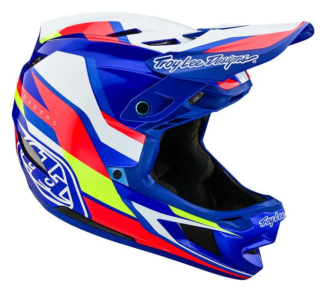 Troy Lee Designs D4 Composite Full Face Helmet With Mips - Omega - White-Blue 1