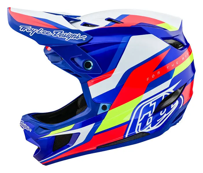 Troy Lee Designs D4 Composite Full Face Helmet With Mips - Omega - White-Blue 4