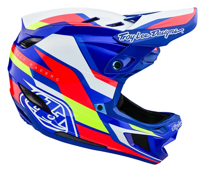 Troy Lee Designs D4 Composite Full Face Helmet With Mips - Omega - White-Blue 5