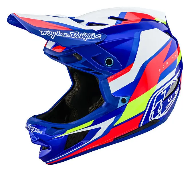Troy Lee Designs D4 Composite Full Face Helmet With Mips - Omega - White-Blue 6