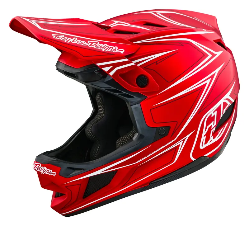 Troy Lee Designs D4 Composite Full Face Helmet With Mips - Pinned - Red 1