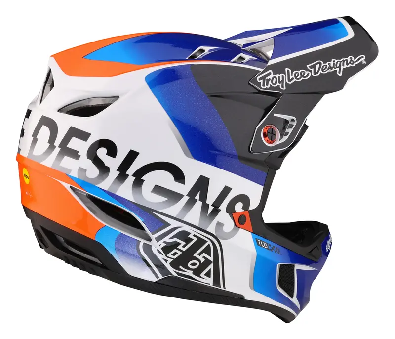 Troy Lee Designs D4 Composite Full Face Helmet With Mips - Qualifier - White-Blue - 2023 5